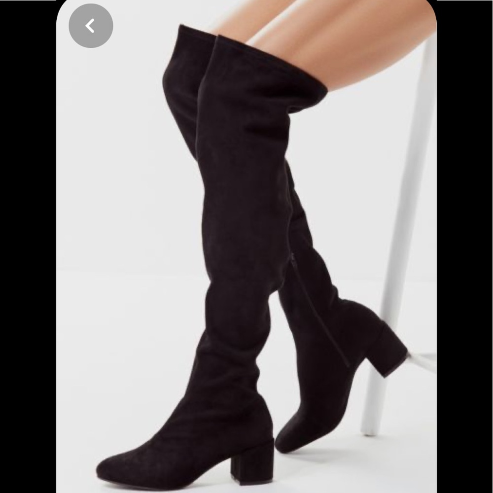& Other stories black suede leather tall boots